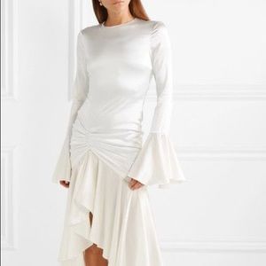 Carolina Constas White Stretch-Silk Satin Gown XS